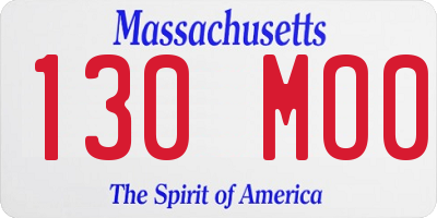 MA license plate 130MO0