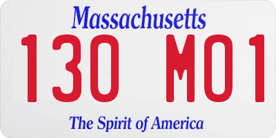 MA license plate 130MO1