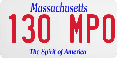 MA license plate 130MP0