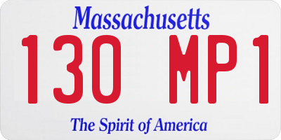 MA license plate 130MP1