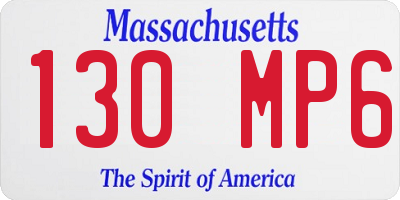 MA license plate 130MP6