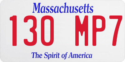 MA license plate 130MP7