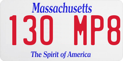 MA license plate 130MP8