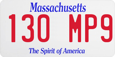 MA license plate 130MP9