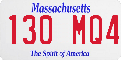 MA license plate 130MQ4