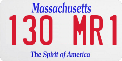 MA license plate 130MR1
