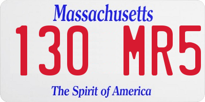MA license plate 130MR5