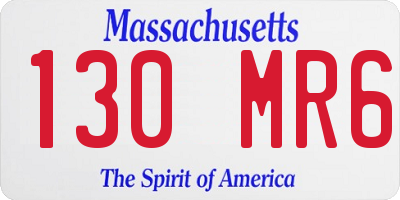 MA license plate 130MR6