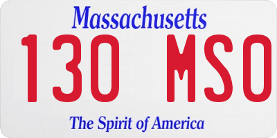 MA license plate 130MS0