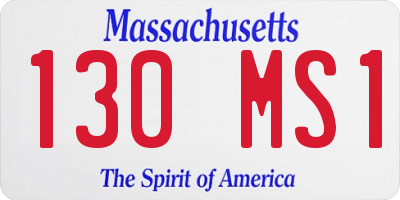 MA license plate 130MS1