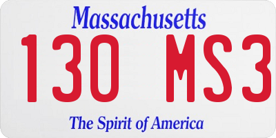 MA license plate 130MS3
