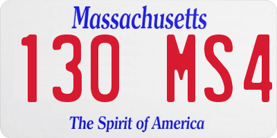 MA license plate 130MS4