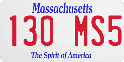 MA license plate 130MS5