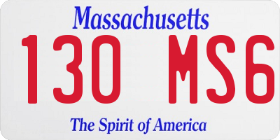MA license plate 130MS6