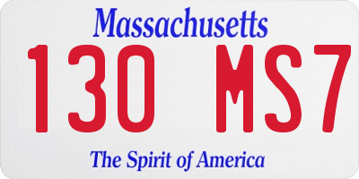 MA license plate 130MS7
