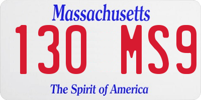MA license plate 130MS9