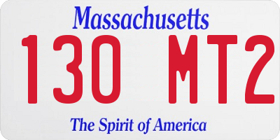 MA license plate 130MT2