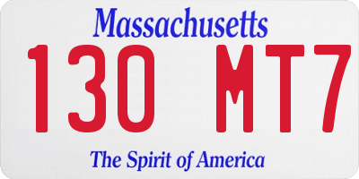 MA license plate 130MT7