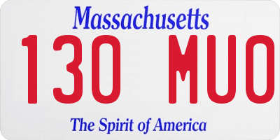 MA license plate 130MU0