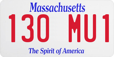 MA license plate 130MU1