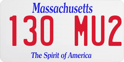 MA license plate 130MU2