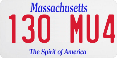 MA license plate 130MU4