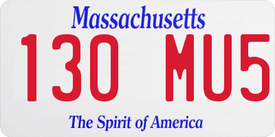 MA license plate 130MU5