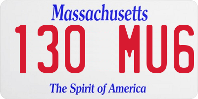MA license plate 130MU6