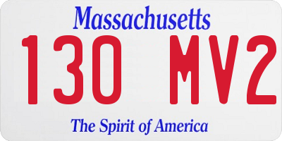 MA license plate 130MV2