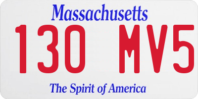 MA license plate 130MV5