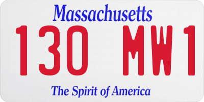 MA license plate 130MW1