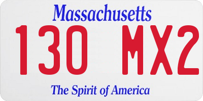 MA license plate 130MX2