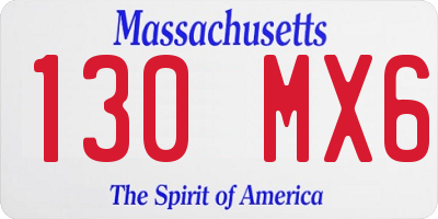 MA license plate 130MX6