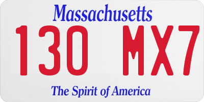 MA license plate 130MX7