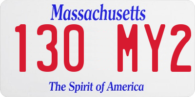 MA license plate 130MY2