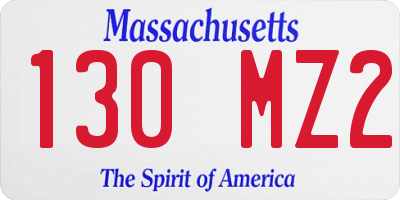 MA license plate 130MZ2