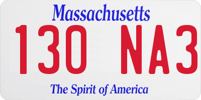 MA license plate 130NA3