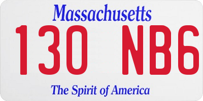MA license plate 130NB6
