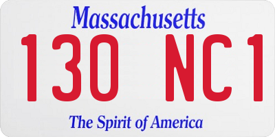 MA license plate 130NC1
