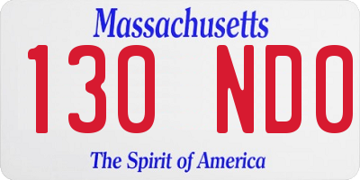 MA license plate 130ND0