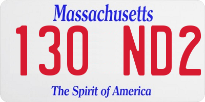 MA license plate 130ND2