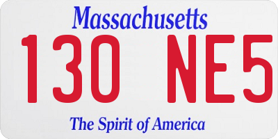 MA license plate 130NE5