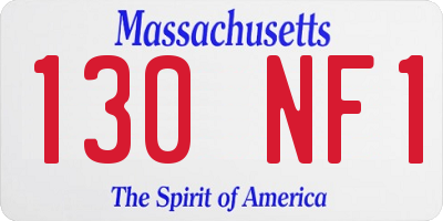 MA license plate 130NF1