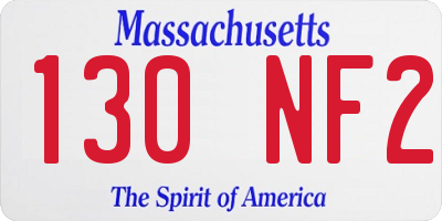 MA license plate 130NF2