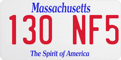 MA license plate 130NF5