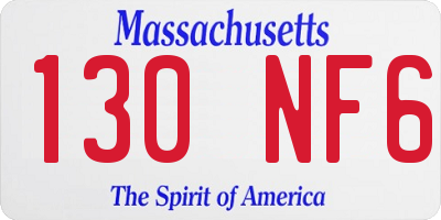 MA license plate 130NF6