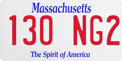 MA license plate 130NG2