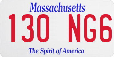 MA license plate 130NG6