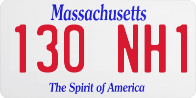 MA license plate 130NH1