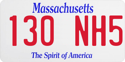 MA license plate 130NH5
